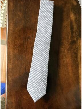 Express Light Blue and White Seersucker Tie